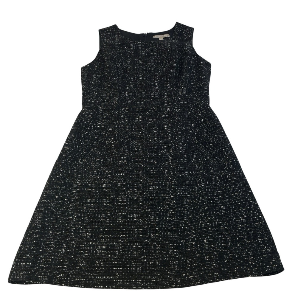 Banana Republic Black Textured Sleeveless Sheath Dress Women's Size 4 Holiday